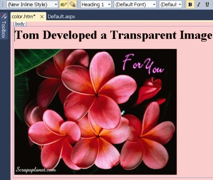 Tom developed a transparent Image